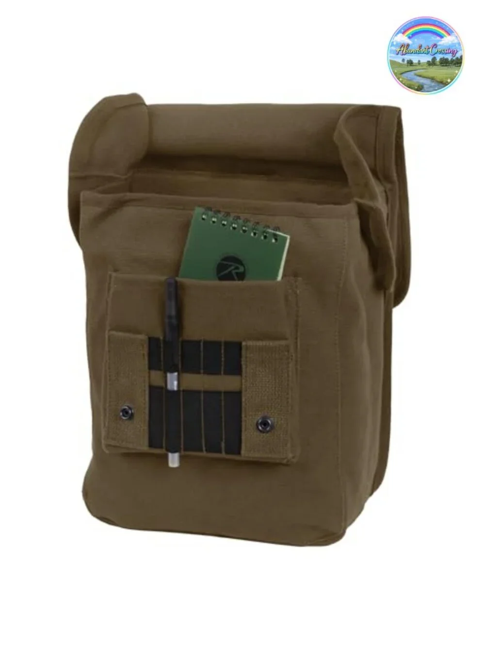 Canvas Map Case Shoulder Bag with Organizer Pocket, Adjustable Crossbody Strap,